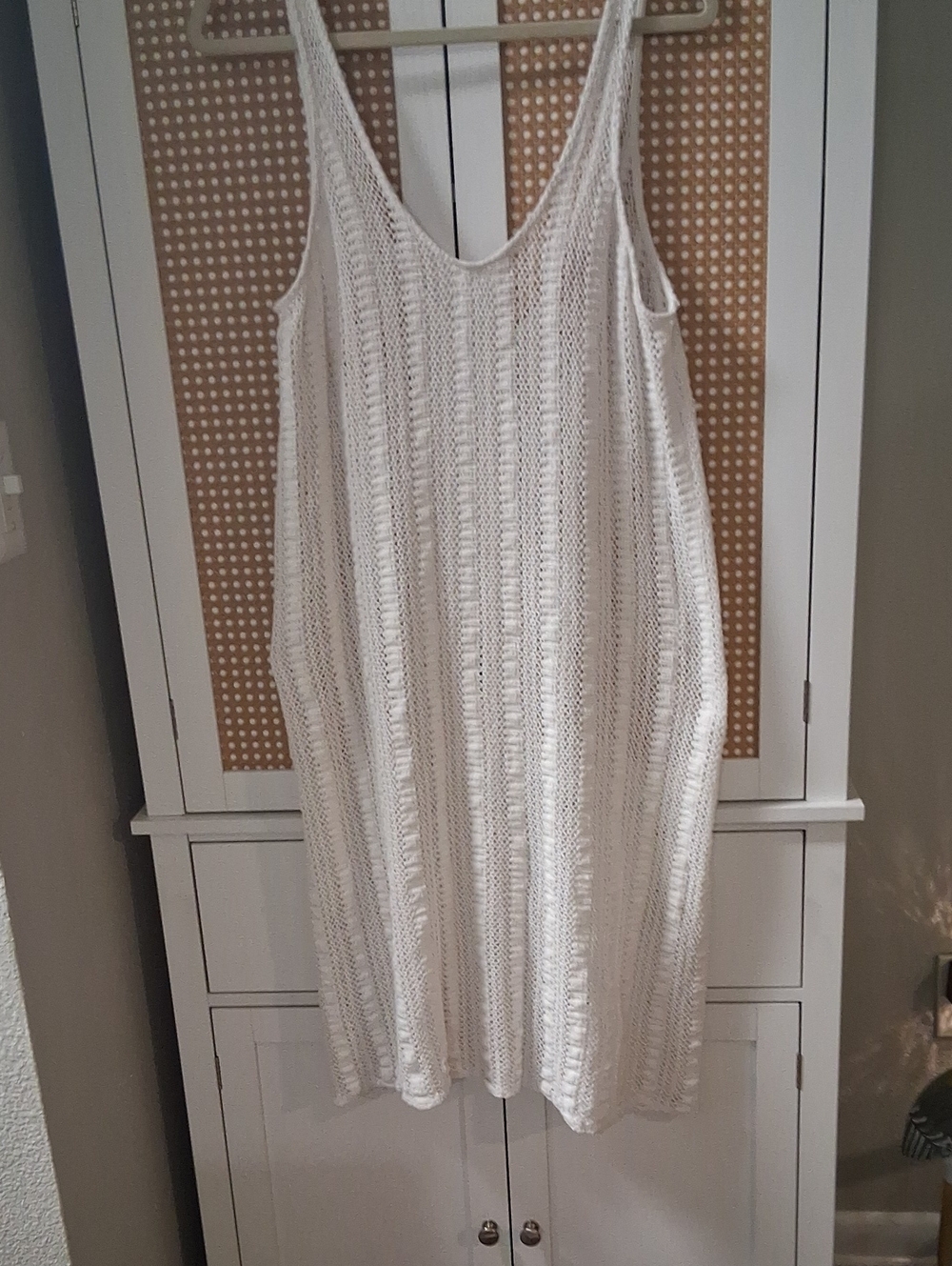 Show Me Your MuMu White Open-Weave Midi Slip Dress